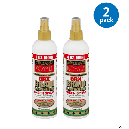 African Royale BRX Braid & Extensions Sheen Spray, 12.0 FL OZ (Pack of