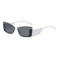 thumbnail image 2 of Gafas de sol rectangulares para mujer a la moda, montura , gafas de conducción s Blanco Yuyangstore Gafas de sol de moda, 2 of 8