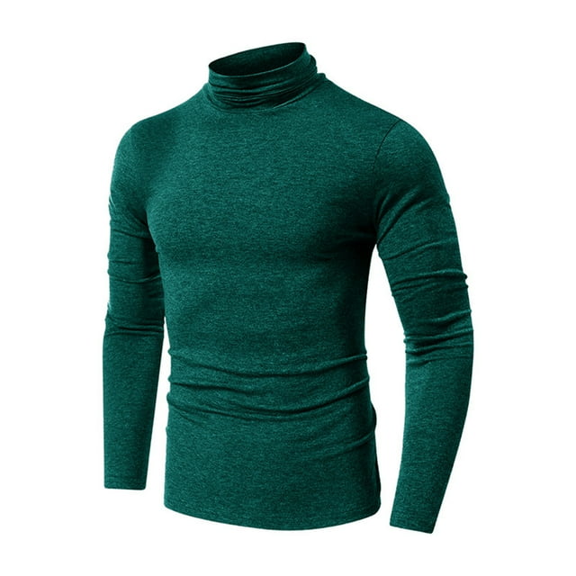 Fall/winter Turtleneck Neck Mens Solid Color Long Sleeves Bottoming Shirt