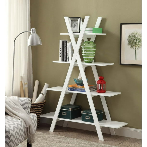 Convenience Concepts Oxford A Frame Bookshelf White Walmart