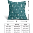 thumbnail image 5 of Teal Fall Pumpkin Pillow Covers 16x16 Set of 2 Autumn Themed Thanksgiving Cream Print Decorative Throw Pillows Outdoor Pillowcase Farmhouse Linen Cushion Case Decor for Home Sofa Couch Bed, 5 of 6