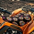 thumbnail image 3 of Uorisanigo ATV Seat Cover Floral Sugar Skull Four Wheeler Seat Cover Accessories Universal Waterproof Elastic ATV Back Seats Powersports Cushion Covers for Most ATVs Breathable Padded Protectors, 3 of 7