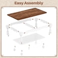 thumbnail image 3 of Farmhouse Coffee Table with Storage, Mid  Modern 2-Tier Rectangle Coffee Table with Solid Wood Legs, Vintage Living Room Tables, Rustic Brown, 3 of 7