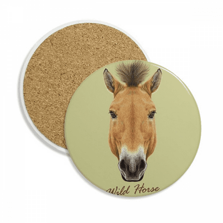 

Brown Strong Horse Animal Coaster Cup Mug Tabletop Protection Absorbent Stone