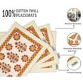 thumbnail image 4 of Vargottam Placemats- Placemat For Dining Table, Set Of 4- Printed & Reversible CottonNapkin-IndoorPlacematsFor Home & Kitchen Dining Table- Asian Floral (Red & Yellow), 4 of 5