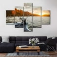 thumbnail image 2 of TISHIRON 5PCS Framed Fishing Theme Canvas Wall Art Set,60"x32" Fishing Rod on the Boat Wall Canvas Art Decor, 2 of 7