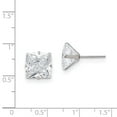 thumbnail image 3 of FB Jewels Stainless Steel Polished 10mm Square CZ Stud Post Earrings, 3 of 3