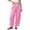 Pink, variant on Women's Gingham Plaid Pants Cotton Trousers Elastic Waist Loose Wide Leg Casual Summer with Pockets,Purple,Women's S-XXL