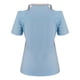 thumbnail image 3 of Gibobby Camisas mexicanas con cuello en V para mujer Camiseta suelta informal con cuello en V para mujer, blusa manga corta con estampado(Azul claro,M), 3 of 5