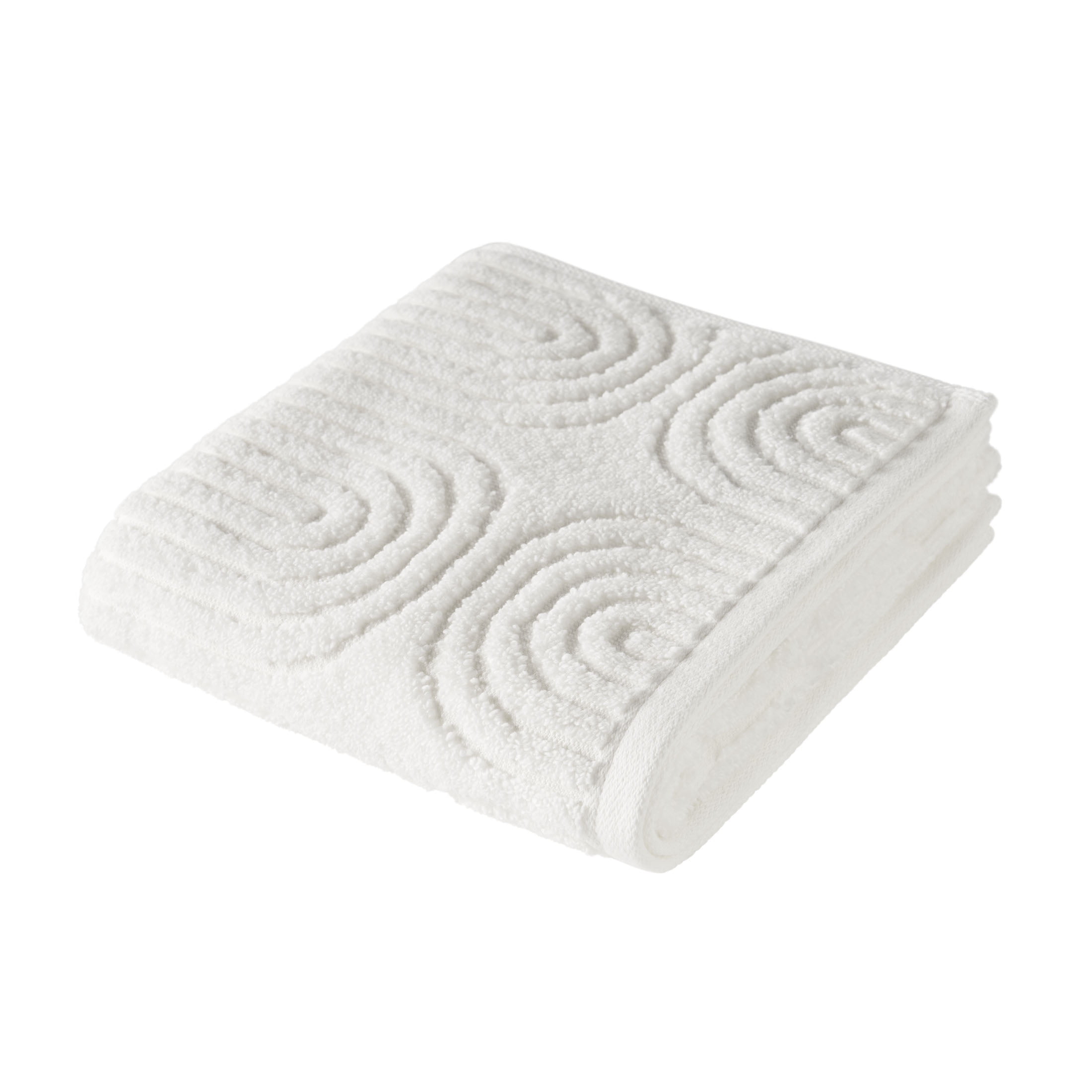 Beautiful by Drew Barrymore Textured Hand Towel, Soft 100% Cotton, Off White