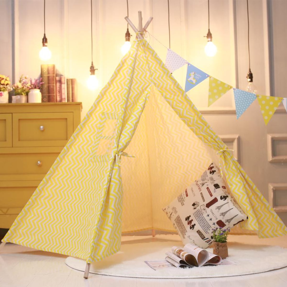 Details about   Children Indian Tent Kids Teepee Playhouse Sleeping Dome Indoor Outdoor W Rug 