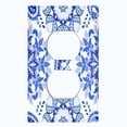 thumbnail image 2 of Metal Light Switch Plate Cover Mandala Blue White Flower Tile Pattern MDL089, 2 of 13