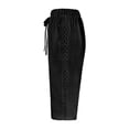 thumbnail image 4 of Women's Linen Shorts Pants Elastic Waist Drawstring Below Knee Shorts Comfort Lounge Lace Side Short Daily Wear, 4 of 8
