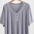 thumbnail image 5 of Hilenly Mens Nightshirt Short Sleeve Lounge Sleep Henley Shirts Comfy Modal Sleepwear Loungrwear, 5 of 6