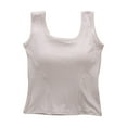 thumbnail image 6 of TKLPEHG Tank Tops for Women Crewneck Basic Tank Tops Fashion Comfy Casual Lightweight Sleeveless T Shirts Classic Solid Color Loose Blouses (Beige,Free Size), 6 of 6