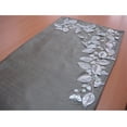 thumbnail image 3 of Decorative Table Runner Silver Beige, Silver, Ivory, 14 inch wide x 90 inch long Silk Beaded Table Runner Silver Mother Of Pearl Embroidered for Dining Table - Butterfly, 3 of 4