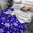 thumbnail image 3 of Winter Snowflakes Throw Flannel Blanket 50x80In Christmas Abstract Art Star Purple Super Soft Cozy Bed Blanket, Lightweight Plush Fuzzy Bed Throw for Bedroom Sofa Couch Living Room, 3 of 4