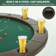 thumbnail image 5 of R RAYCHEE Foldable 8 Player Poker Table with Stainless Steel Cup Holders and Padded Rails, Brown, 5 of 7