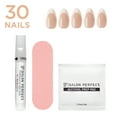 thumbnail image 5 of Salon Perfect Artificial Fake Press On Nails, 250 Glazed French, Short Almond, File, Glue, and Prep Pad Included, 30 Nails, 5 of 7