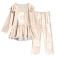 thumbnail image 3 of Kogui Girls Long Sleeve Blouse and Pants Set Floral 2pc Outfit Clothes for Teen Girls Fall Winter 3T 4T, 3 of 6
