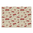 thumbnail image 1 of Mushroom Cutting Board, Amanita Toxic Mushroom Illustration Spotted Summer Season Woodland Forest, Decorative Tempered Glass Cutting and Serving Board, Large Size, Ivory Red Tan, by Ambesonne, 1 of 1