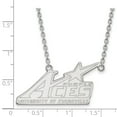 thumbnail image 3 of 14k White Gold LogoArt University of Evansville Purple Aces Large Pendant 18 inch Necklace Q4W005UEV-18, 3 of 4