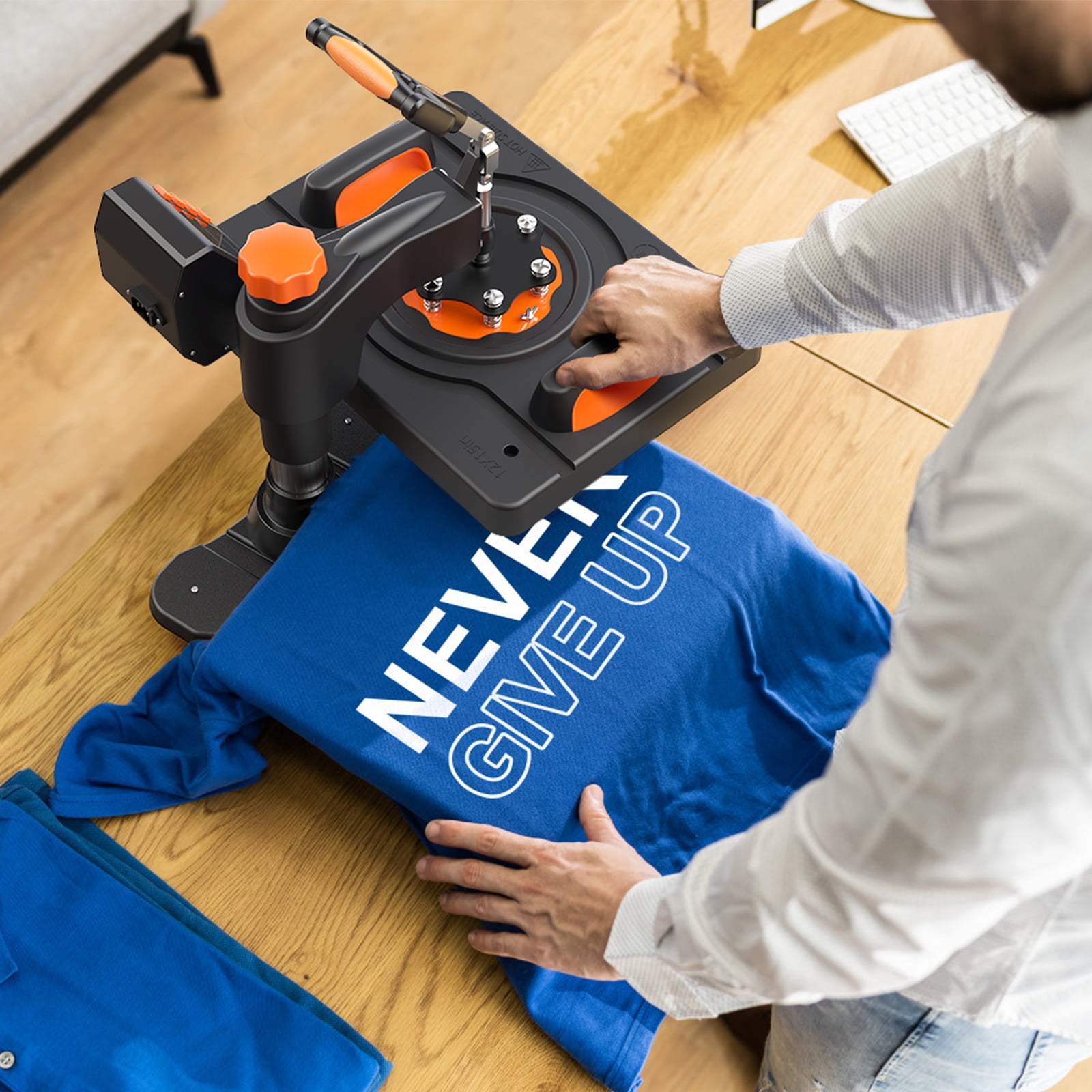 6-in-1 Heat Press Machine for T-Shirts and Hats, 800W Sublimation Heat Press with 360° Rotation Swing-Away Design, Dual-Tube Heating for DIY Printing on T-Shirts, Caps, and Mugs (12 X 15'')
