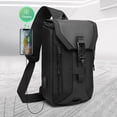 thumbnail image 2 of ozuko New Style Man Chest Pack USB Waterproof Fashion Single, 2 of 8