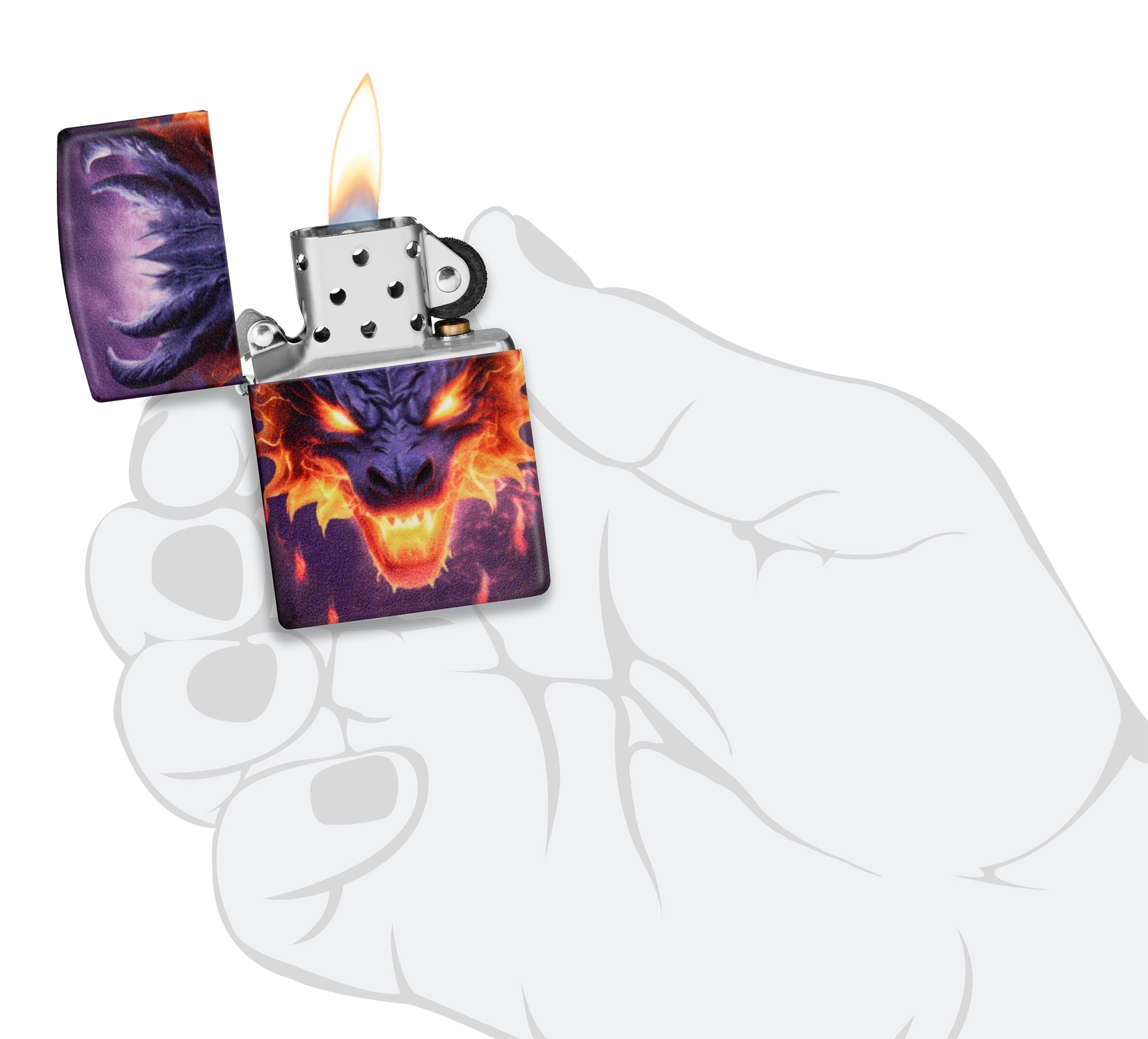 Zippo Glowing Dragon Design 540 Color Glow in the Dark Pocket Lighter
