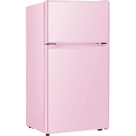 HUMSURE Mini Fridge With Freezer,3.2 Cu.Ft Compact Refrigerator,Mini Refrigerator With 2 Doors For Bedroom,Office,Kitchen,Apartment,Dorm - Pink