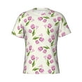 thumbnail image 4 of Vsdgher Tulips Flowers Print Men's Dry Fit Mesh Athletic Shirts Moisture Wicking Tennis T-Shirt Tops, 4 of 9
