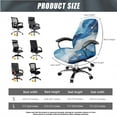 thumbnail image 5 of HELLHERO Marbling Print Office Chair Cover with Armrest Covers, Universal Stretchable Gaming Chairs Seat Covers, Desk Chair Armrest Slipcover, Easy Install, Blue, 5 of 6