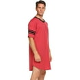 thumbnail image 4 of KAWELL Men's Nightshirt, Cotton Nightwear Comfy Big&Tall V Neck Short Sleeve Soft Loose Pajama Sleep Shirt, 4 of 6