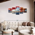 thumbnail image 2 of Elephant Stock Mount Fuji Autumn Wall Art - Horizontal Multi Panel Canvas - Living Room Wall Decor - Nature Multi Panel - Red And Blue Decor - 74" x 34", 2 of 8