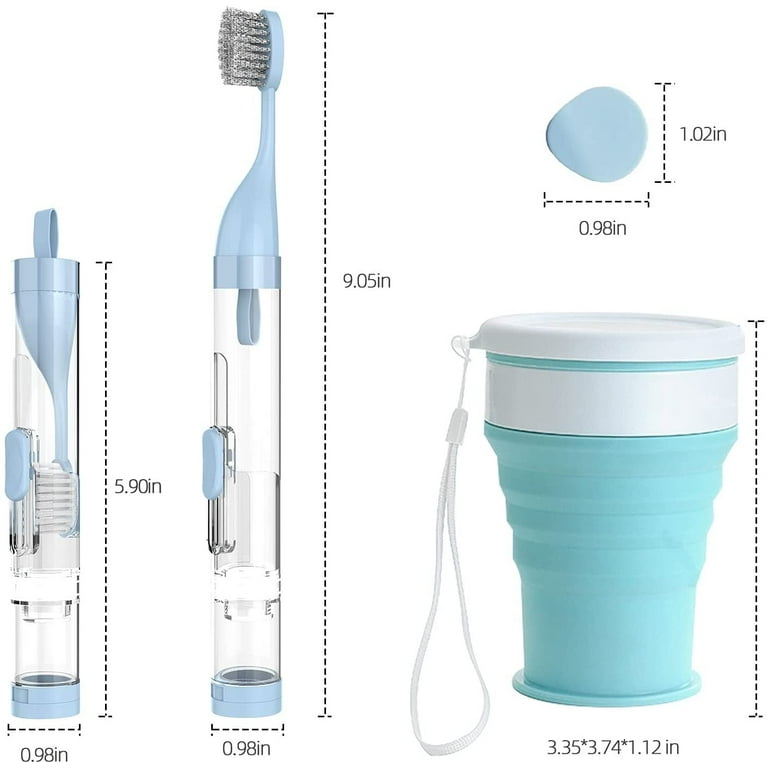 All-in-one Portable Toothbrush Travel Toothpaste Toothbrush With Case Soft  Bristles