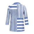 thumbnail image 6 of Craaazy Women's Casual Printing 3/4 Sleeve Button V- Neck Pleated Fashionable Spring Summer Tops Gifts, 6 of 6