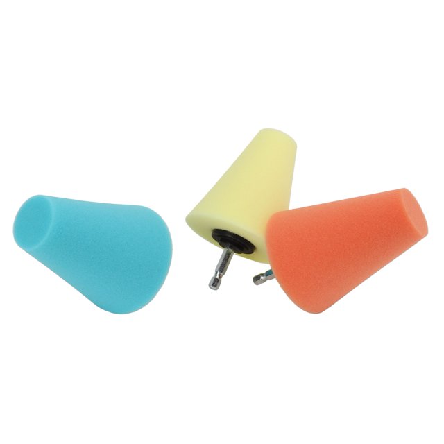 Almohadilla de Pulido de Cono de Cubo de la Rueda, Herramienta de Limpieza 3 Dureza Forma de Esponjada de Esponja de Rueda Cono 3pcs para Automóviles Botes Motocletas