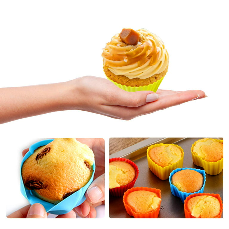 Silicone Baking Cups Muffin Cupcakes Liners Molds Sets in Storage  Container-36 Pack