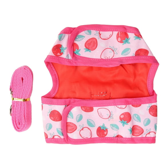 Harnais Robe Lapin, Impression Teinture Douce Confortable Polyester Nylon Robe Lapin Rose avec Corde de Remorquage pour Cochon d'Inde S,m,L