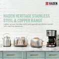 thumbnail image 5 of Open Box Haden 2 Slice Wide Slot Toaster w/Removable Crumb Tray, Steel/Copper, 5 of 12