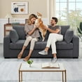 thumbnail image 4 of Lunale 79"L Corduroy Sofa, Deep Seat Sleeper Couch, 3-Seater Living Room Sofa, Gray, 4 of 9