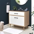 thumbnail image 2 of Modway Maverick 36" Wood Bathroom Vanity with Tapered Legs in Black/Oak, 2 of 11