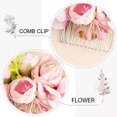 thumbnail image 3 of Peine de pelo de flor rosa, peine de pelo floral, accesorios para el cabello nupcial para novia y dama de honor, regalo navideño para mujeres, 3 of 5