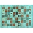 thumbnail image 1 of Ahgly Company Indoor Rectangle Abstract Light Blue Contemporary Area Rugs, 6' x 9', 1 of 4