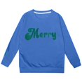 thumbnail image 4 of MIASHUI Chandail en Molleton pour Filles Imprimé Lettre Décontracté Ample à Capuche, Bleu, 11-12 Ans, 4 of 5
