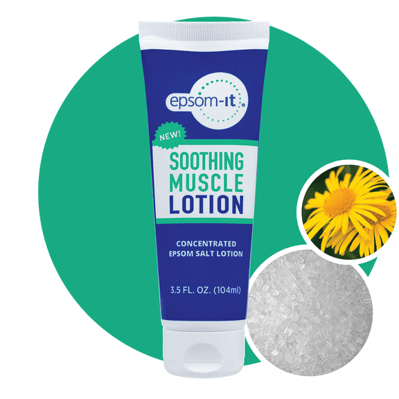 Epsom-It Soothing Muscle Lotion Tube, Magnesium Sulfate and Arnica Formula for Muscle Stiffness, Legs, Knees and Feet, 3.5 oz