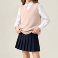 thumbnail image 6 of HAiming School Uniforms Vest for Kids Sleeveless Warm Solid Color Casual V Neck Vests Fall Winter Going out Undershirts, 6 of 8