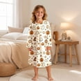 thumbnail image 2 of JIAYUE Girl Kids Nightgown Comfortable Lightweight Breathable Halloween Funny Print Long Sleeve Ruffle Round Neck Button Front Loose Fit Cute Pajamas For Party Family Indoor Loungewear, 2 of 5