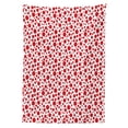 thumbnail image 2 of Abstract Outdoor Tablecloth, Red Polka Dots on White Background Bubble Like Design Modern Pattern Print, Decorative Washable Fabric Picnic Tablecloth, 58 X 120 Inches, Vermilion White, by Ambesonne, 2 of 2