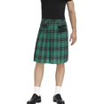 thumbnail image 4 of YAYUBA Men's Kilt for Men Retro Scottish Style Plaid Contrast Waistband Pleated Skirt, Green, 4 of 7